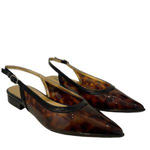 Andrea Carrano Cheetah Print Sling-back Flats NWB